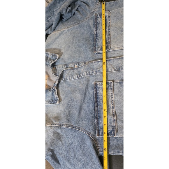NWT Free People Suzy Denim Jacket We The Free Snap Pocket Oversize Sunny SideXL - Picture 10 of 12